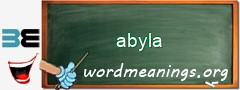 WordMeaning blackboard for abyla